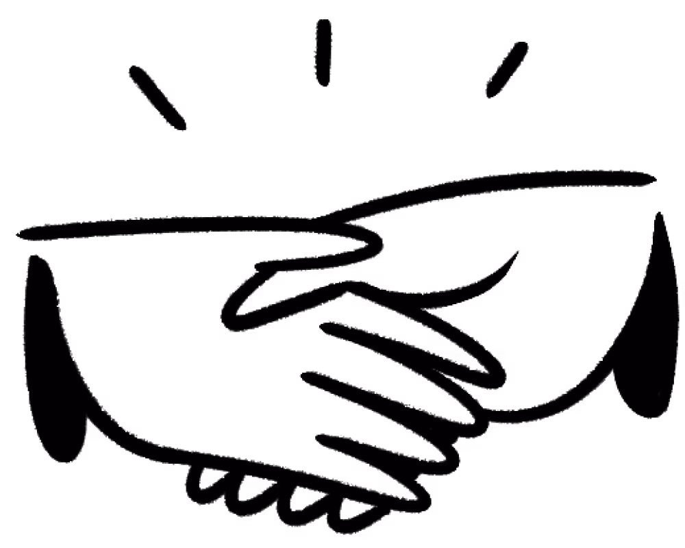 An illustration of a handshake