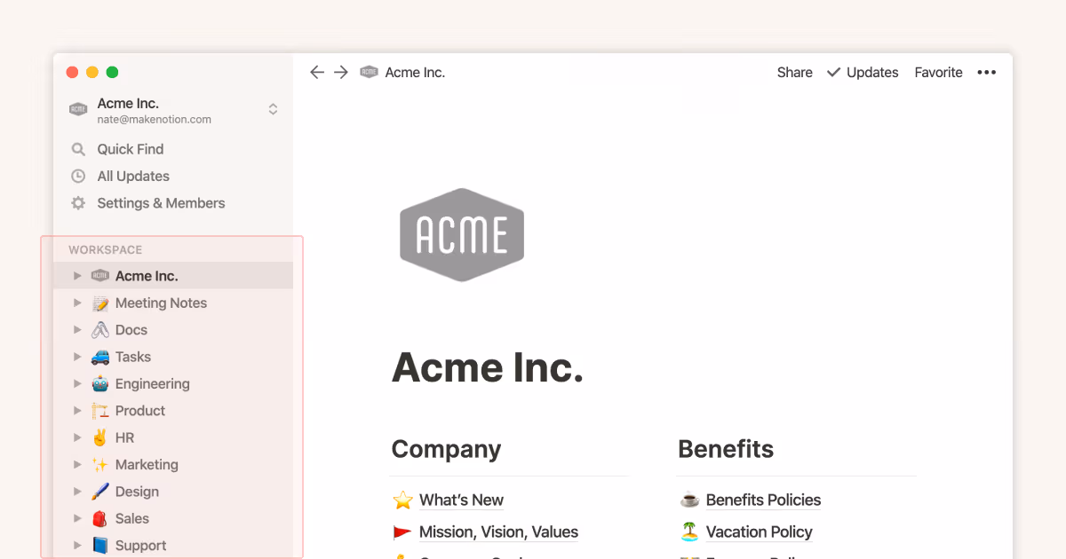 The best way to set up your team’s sidebar for clear organization