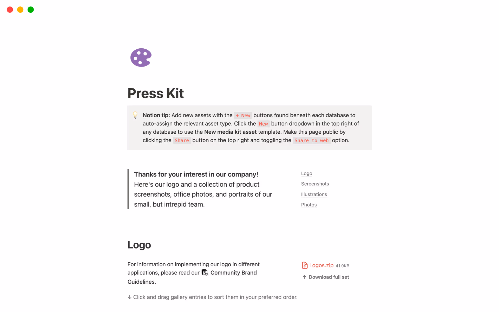 top-6-public-relations-kit-templates-in-notionの画像